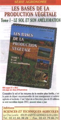 Les Bases de la Production Végétale : Tome 1